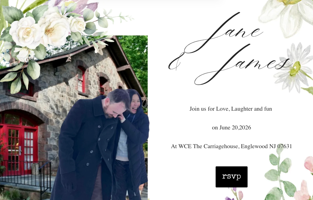 Jane & James Wedding Website